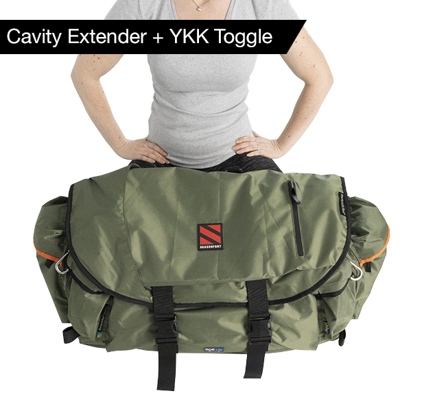 SEASONFORT EXPANSE Backpack Bed cavity extender and YKK toggle